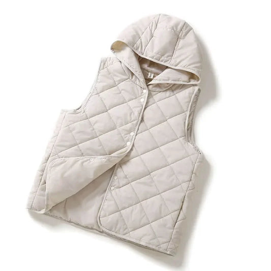 Vestă cu glugă Lumi coreeană - bumbac cu puf, 30–50%