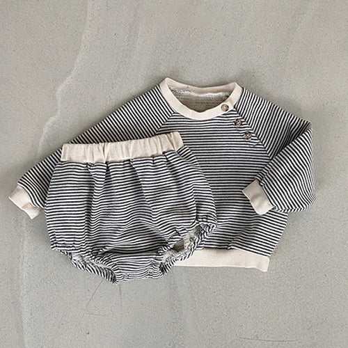 KoreanKnit BabySet Langarm - Größe 1-3J, Gestrickt, Shorts