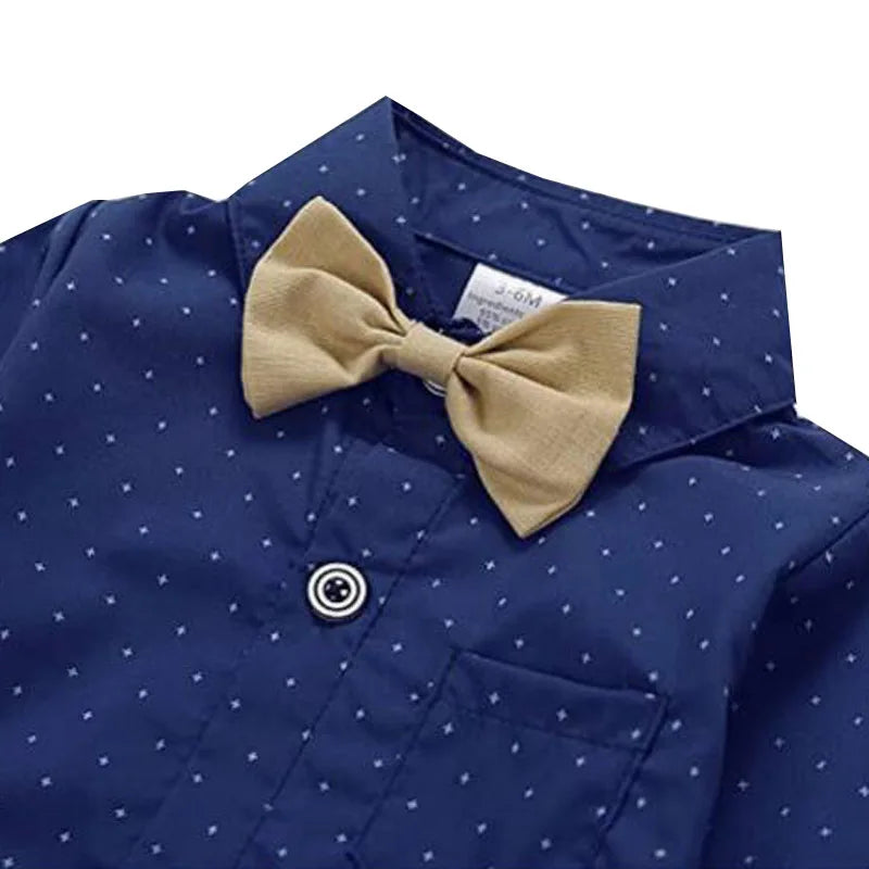 Kabeier Baby Anzug Formal Mit Hosenträgern - 3-24M Blau