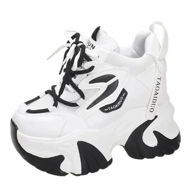 Fashion Sneakers For Women 11CM Platform Chunky Casual Shoes High Quality Autumn Woman Tenis Female Walking Trainers Thick Sole