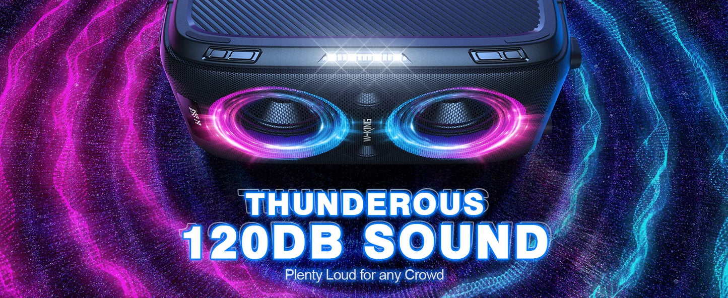 Party-Lautsprecher 2025: W-KING 250W PEAK Bluetooth - 120dB Massive Bass V5.3 Boombox Wireless Collection