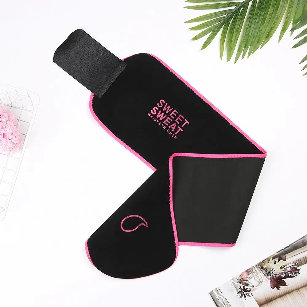 SWEET SWEAT Women Slimming Belt Fitness Corset Waist Support Adjustable Sweat Waist Trainer Body Shaper Lumbar Belt