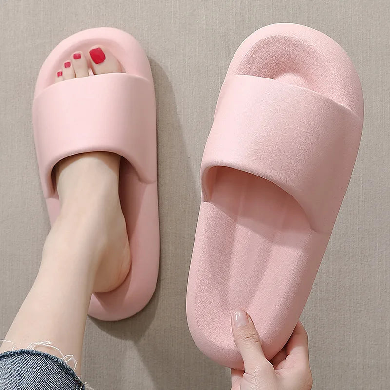 New Soft EVA Slippers Couples Home Slipper Outdoor Beach Summer Sandals Bath Men Flip Flops Non-Slip Women Thick Sole Shoes