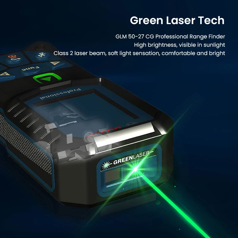 Bosch GLM 50-27 CG Professional Laser Entfernungsmesser 2025 - 50M Elektronisch Messwerkzeuge - Bluetooth App Fernsteuerung Farbiges Display