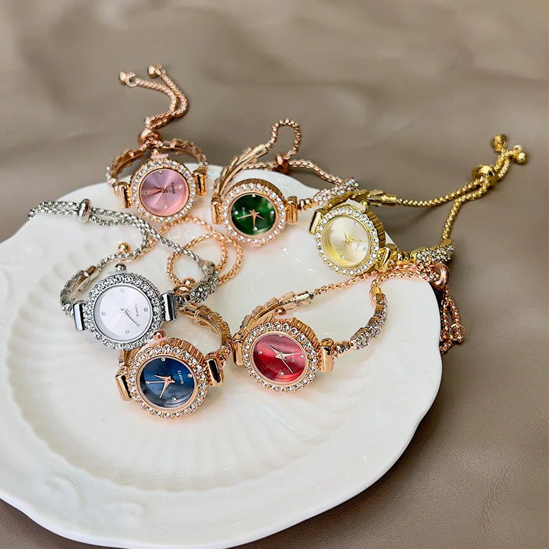 Fashion Strass Armbanduhr 2025 - Luxus Uhr Frauen Armband Vintage - Casual Damen Uhren Armband Relojes Para Mujer