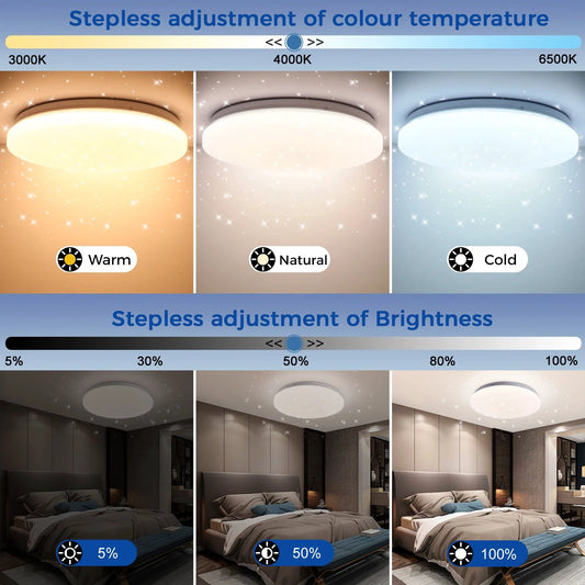 Oraymin LCE1031 Dimmbar LED-Deckenleuchte - 2400 LM 24 W 28 CM