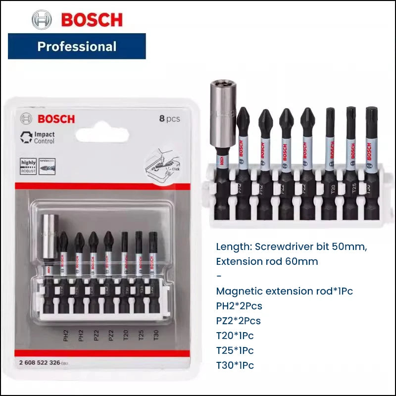 Bosch Screwdriver Bits Kit Impact Control Screwdriver Bits Sets Power Tool Kit Alloy Steel for Electric Drill Accessories