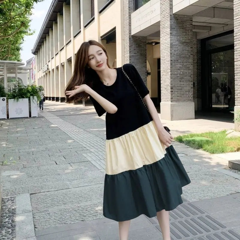 Rochie de maternitate pentru alăptare, de vară, cu funcție de alăptare - Mini din poliester