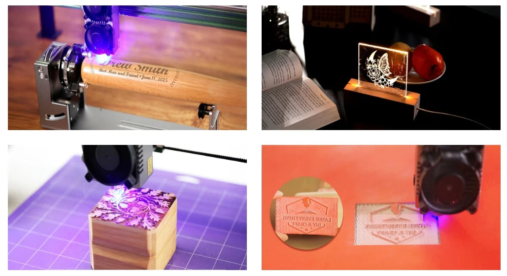 Lasergravur-Maschine 2025: NEJE Max 4 V2 Pro Laser Engraver 1000mm/s High Speed - 254DPI Precision Motorized Z-Axis Wood Acrylic Leather Collection