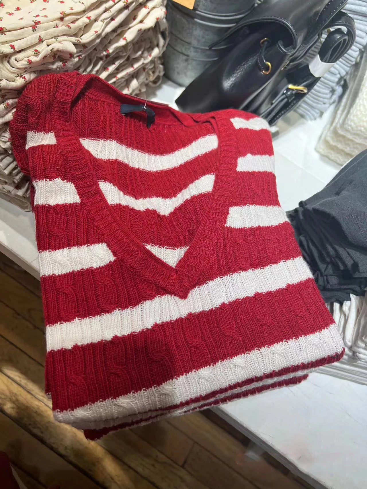 CN Guangdong V-Neck Strickpullover - Baumwollmix Größe M