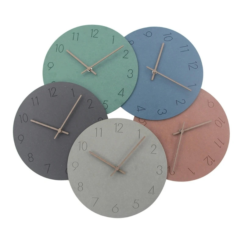 Wooden Simple Round Wall Clock Non Ticking Silent Clocks Modern Office Wall Clocks Homes Decor Easy to Read