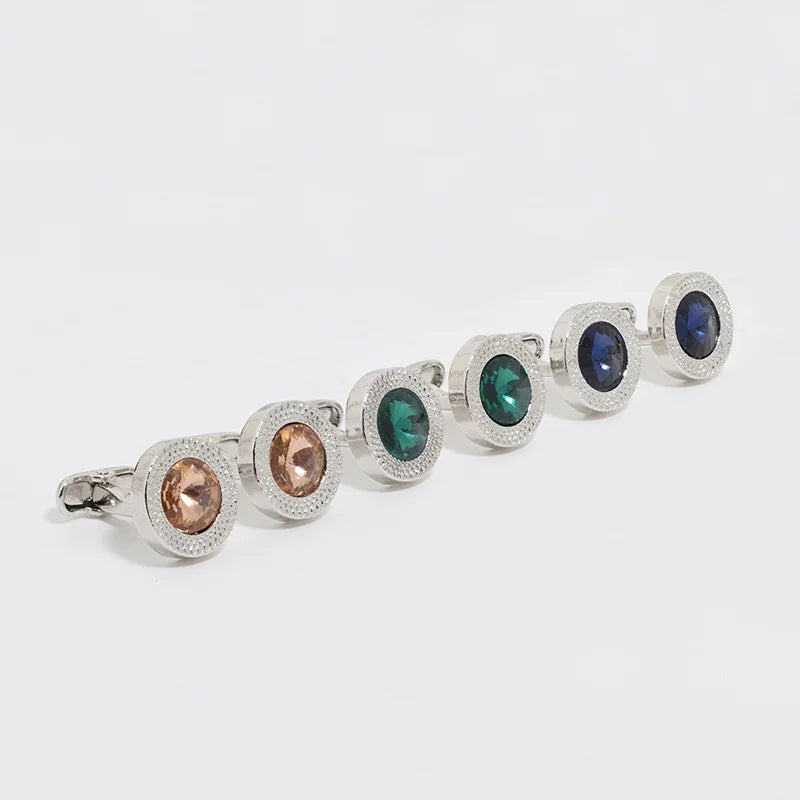 Stylish French Round Cufflinks Fashion Cufflinks Set For Men Women Tuxedo Shirt Studs Fits Business Wedding Party