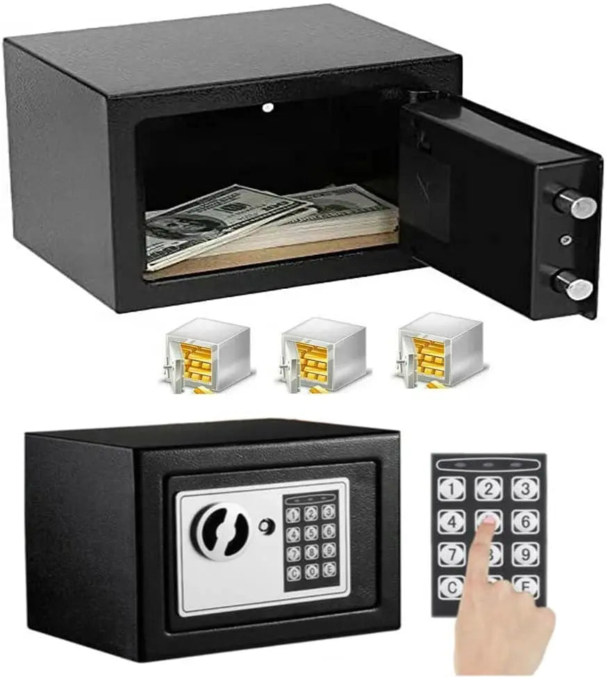 DayPlus 4.6L/8.5L/16L Safe Furniture Safe Double Bit Lock Iron Steel Safe with Lock and 2 Keys for Business Cash/Money/Jewellery