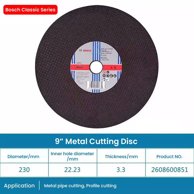 Bosch Metal Grinding Wheel Cutting Disc Classic Series Angle Grinder Accessories 100/125/150/180/230/305/355/400mm Cutting Wheel
