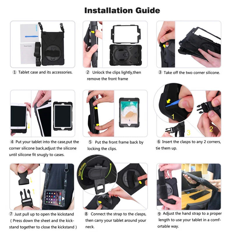 Samsung Tab Hülle stoßfest - 11"/10,9" Silikon Gurt