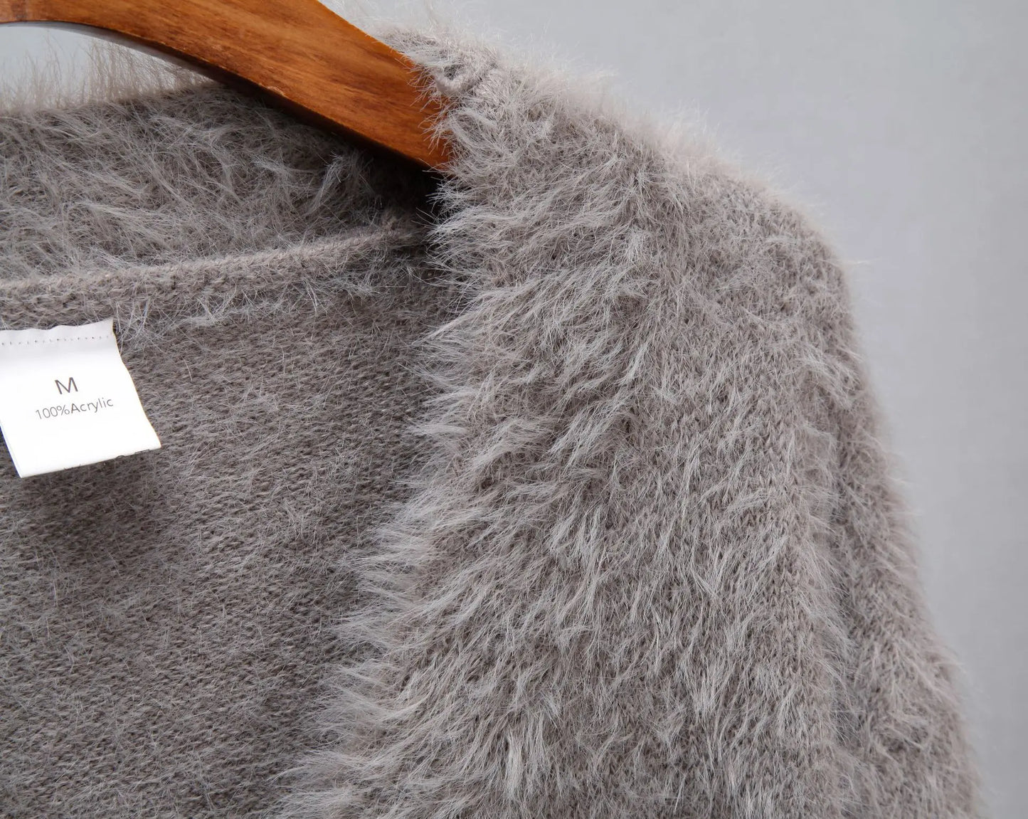 Frauen Kaschmir Strickjacke V-Ausschnitt - Gr. S-XL, lang