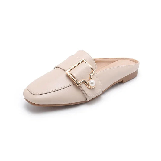 Damen Slipper 2025 - Mode Leder Loafer Ohne Absatz - Slip-On Sommer Outdoor Leichte Walking Schuhe