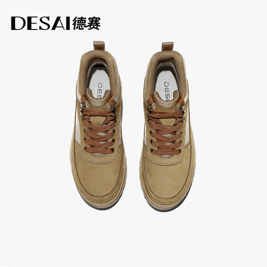 Ghete DESAI galbene cu talpă înaltă - Pantofi de lucru călduroase pentru exterior - Mărimea 39-44, Căptușeală călduroasă performantă, Înalți până la gleznă