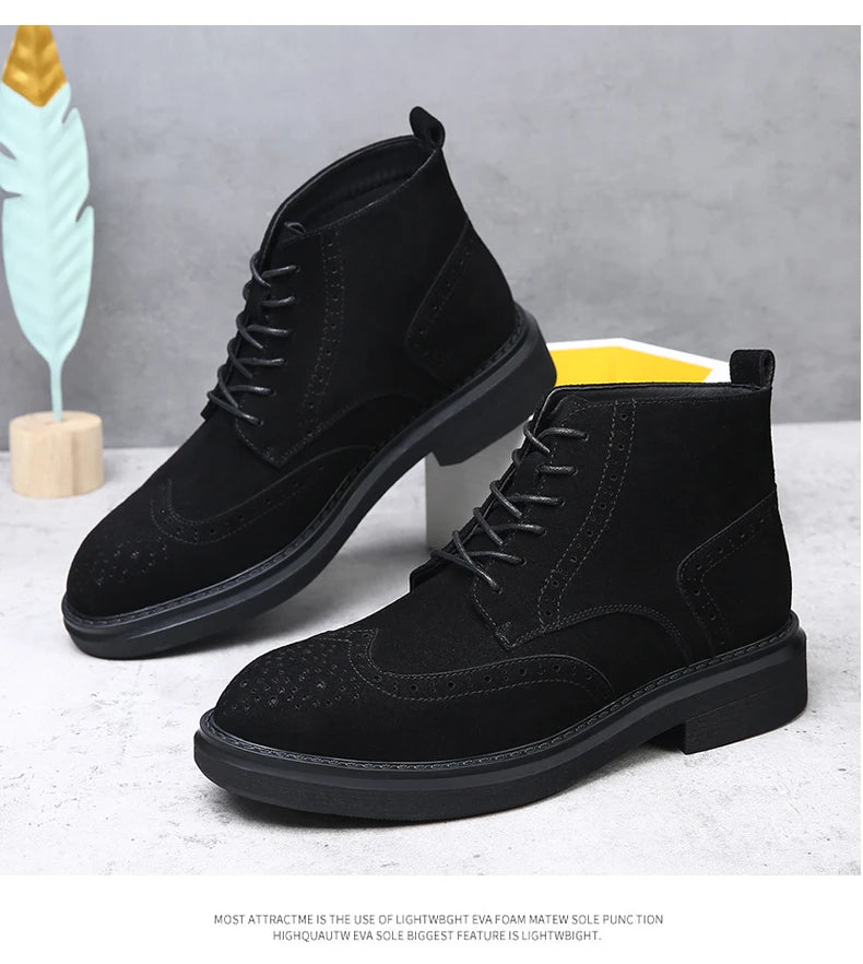 YEISNDOOCN N Vintage Echtes Leder Stiefel - Knöchelhoher Schaft Schnürverschluss Obermaterial Leder