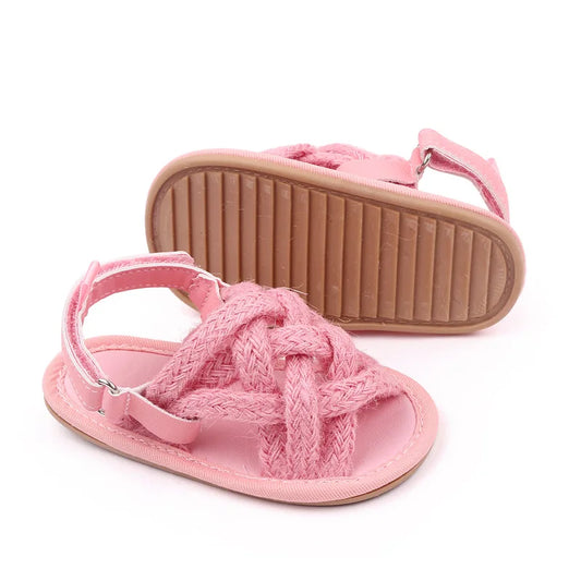 Baby Mädchen Blumen Spitze Krippe Sandalen 2025 - Süße Sommer Weiche Sohle Flache Prinzessin Schuhe - Säugling Rutschfest Erste Laufschuhe