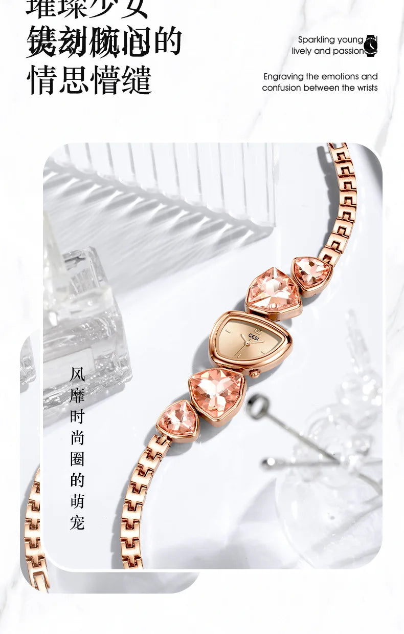 Damen-Armbanduhr 2025: High Quality Women Bracelet - Top Brand Luxury Crystal Rhinestone Quartz Collection