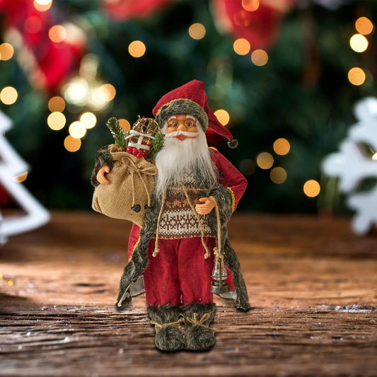 SantaKunst Realistischer Weihnachtsmann - Größe 20 cm, Handbemalt