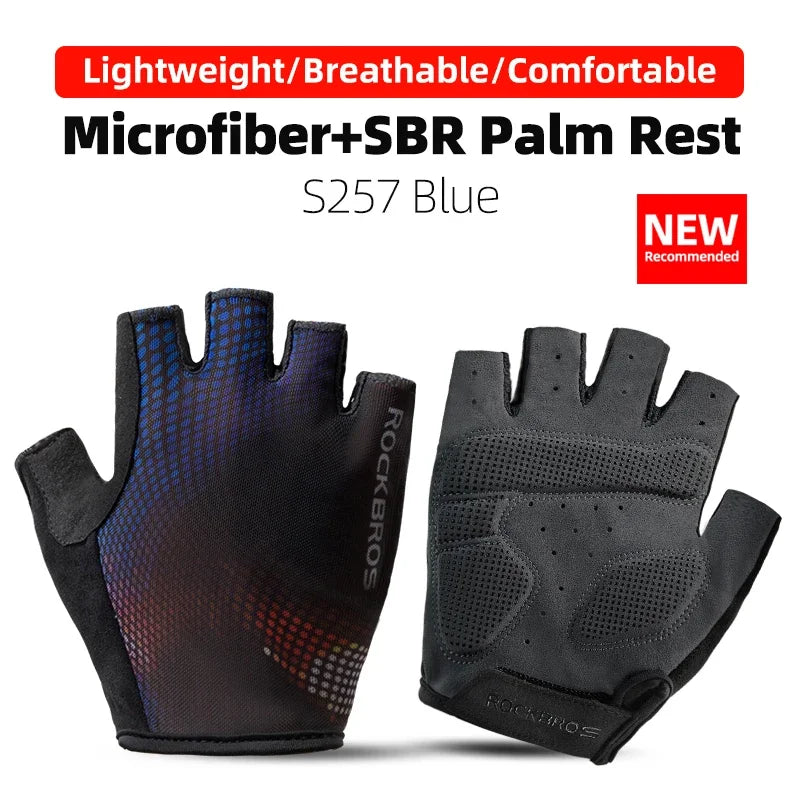 ROCKBROS Radfahren Fahrrad Handschuhe Halb Finger Stoßdämpfend Atmungsaktiv MTB Berg Fahrrad Sport Handschuhe Männer Frauen Radfahren Ausrüstung