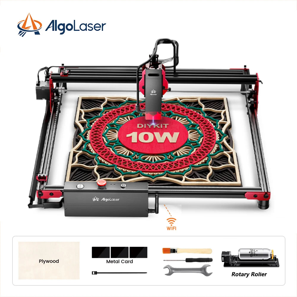 Laser-Gravur-Kit 2025: AlgoLaser DIY Rotary Roller 360° Rotation Engraving Cylindrical Objects Collection