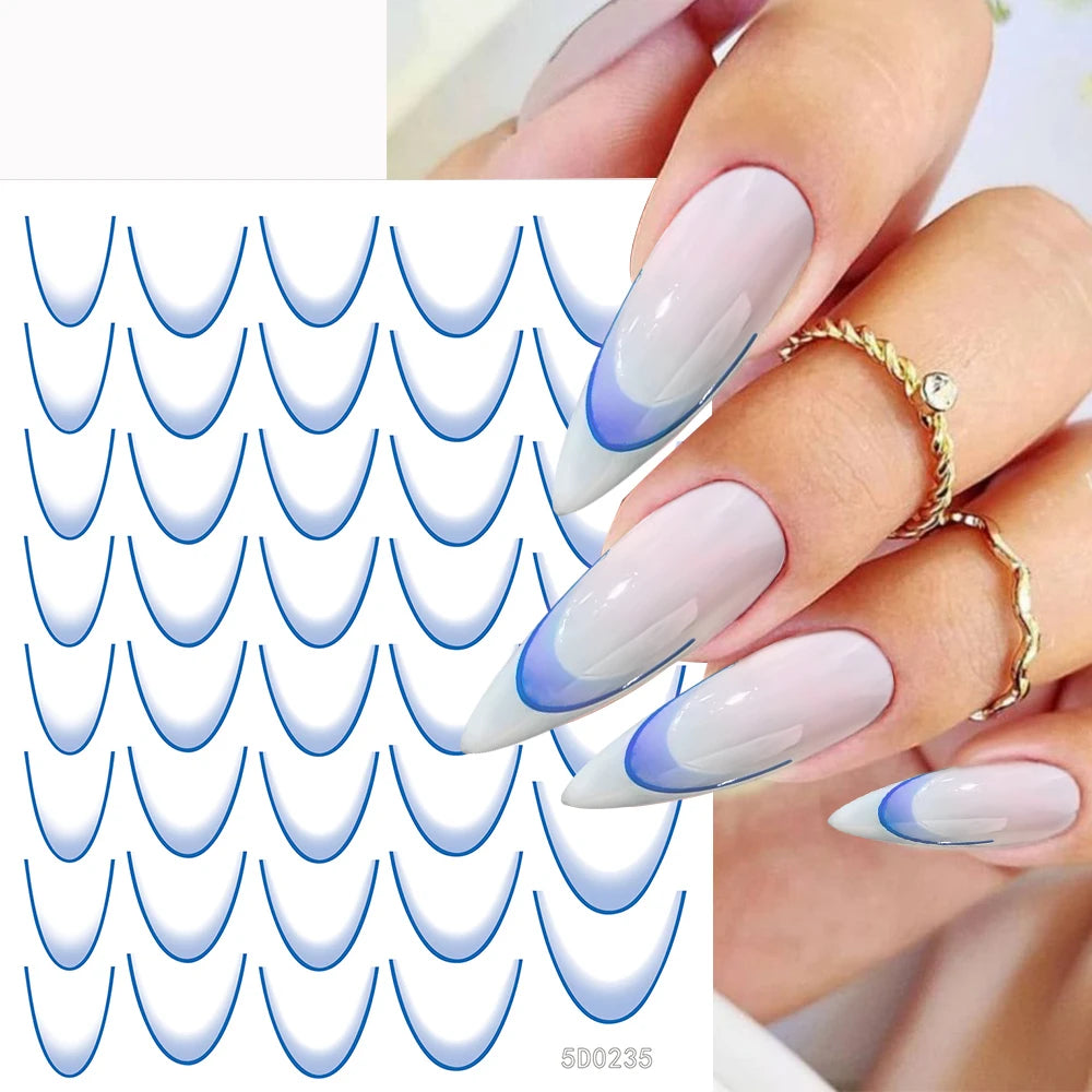 MAFANAILS French Gradient Sticker Set - 14 Stück 5D
