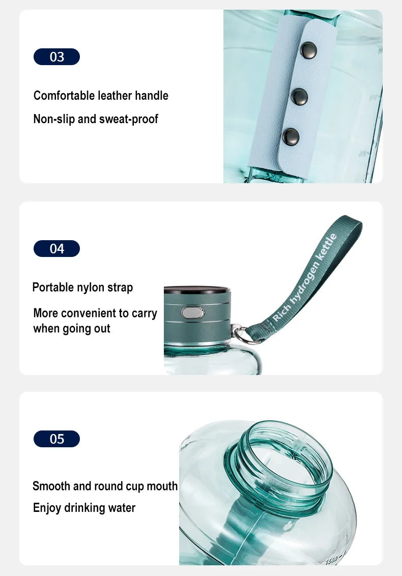 1.5L Hydrogen Rich Portable Sports Water Bottle Rich Molecular Hydrogen Water kettle Hydrogen-Rich Electric Stirring Water Pot