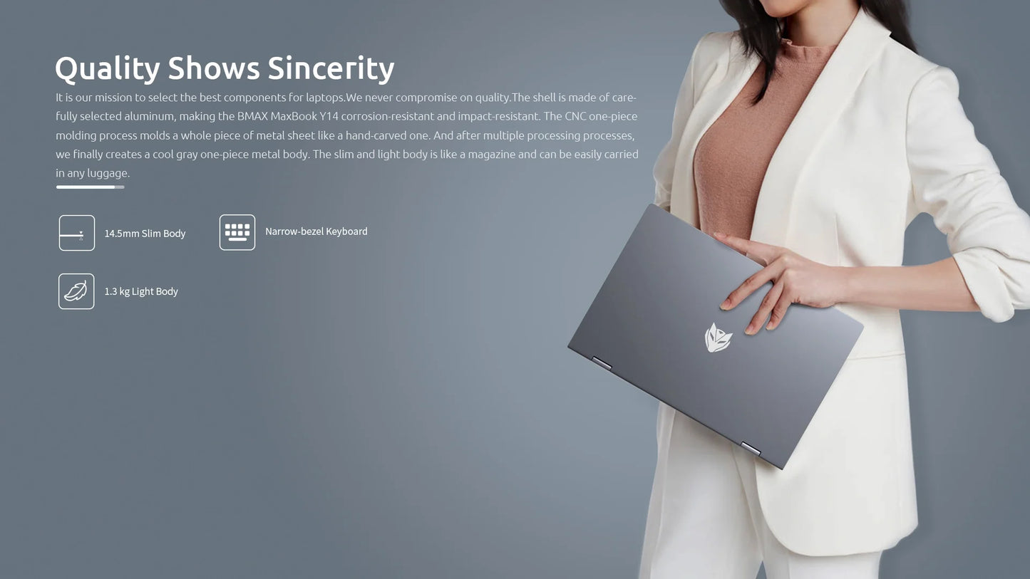 BMAX Y14 Touchscreen - 16GB RAM, Intel N100, 14 Zoll