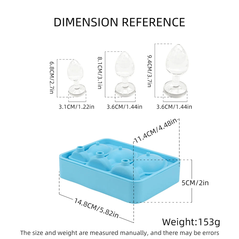 Silicone Prank Butt Plug Shaped Mold Reusable Prank Ice Cube Mold Tray Novelty Ice Cube Trays for Ice Chilling Whiskey Cocktails