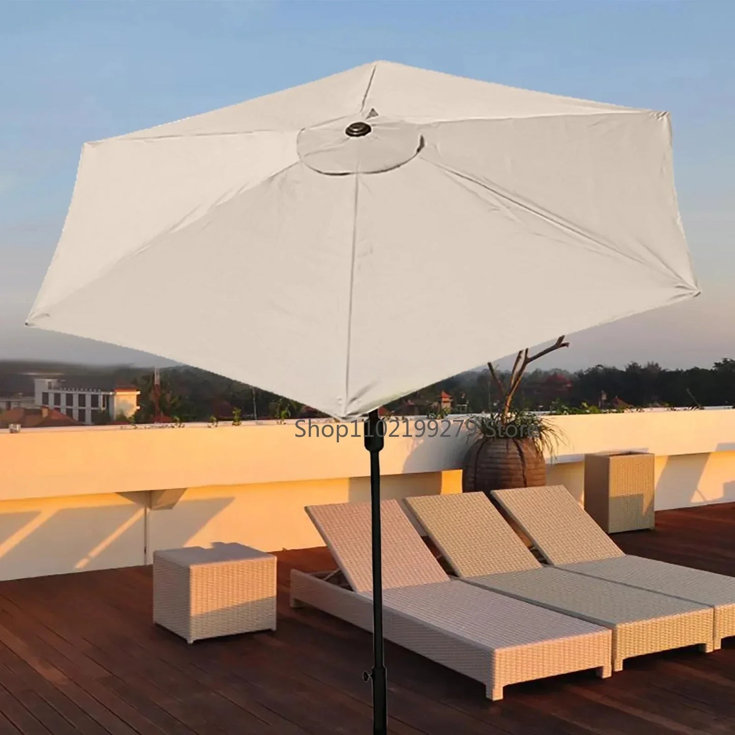 Sonnenschirm-Bezug 2025: 2/2.7/3m UV-Schutz Parasol Sonnenschutz Schirm-Bezug - Wasserdicht Garten Strand Ersatzbezug 6/8 Streben