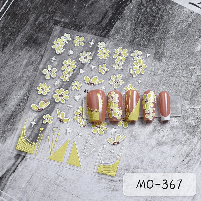 Super Sparkling 3D Butterfly Nail Stickers Auroras Shell Butterfly Elegant Nail Charms Self Adhesive Sliders For Manicure Decals