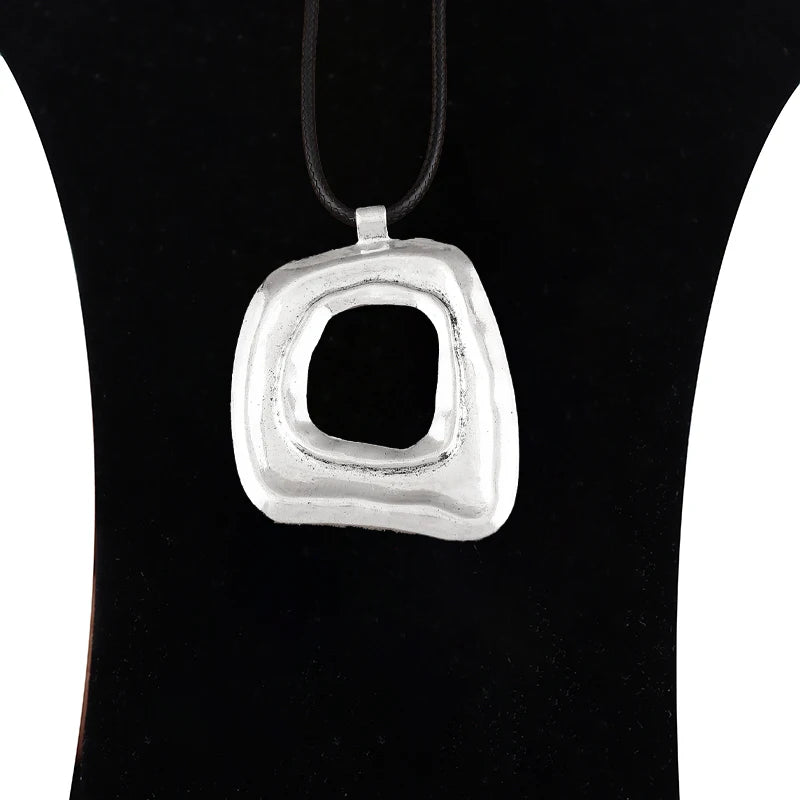 ZXZCN Lange Goldkette Unregelmäßiger Anhänger - Zink 60cm