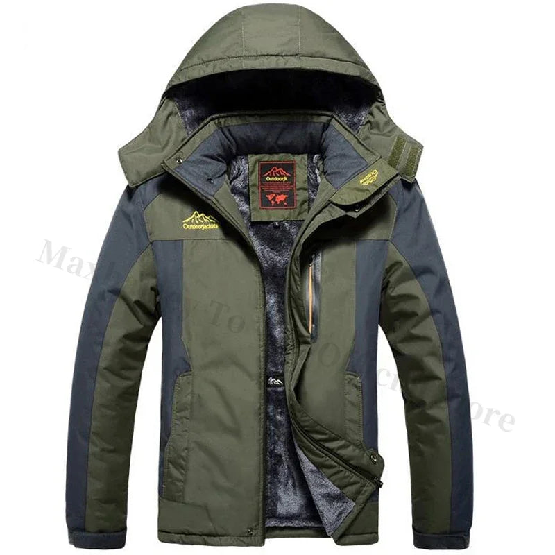 ArmeeGrün Parka Wasserdichtes Fleece - Größe 9XL, Dicke