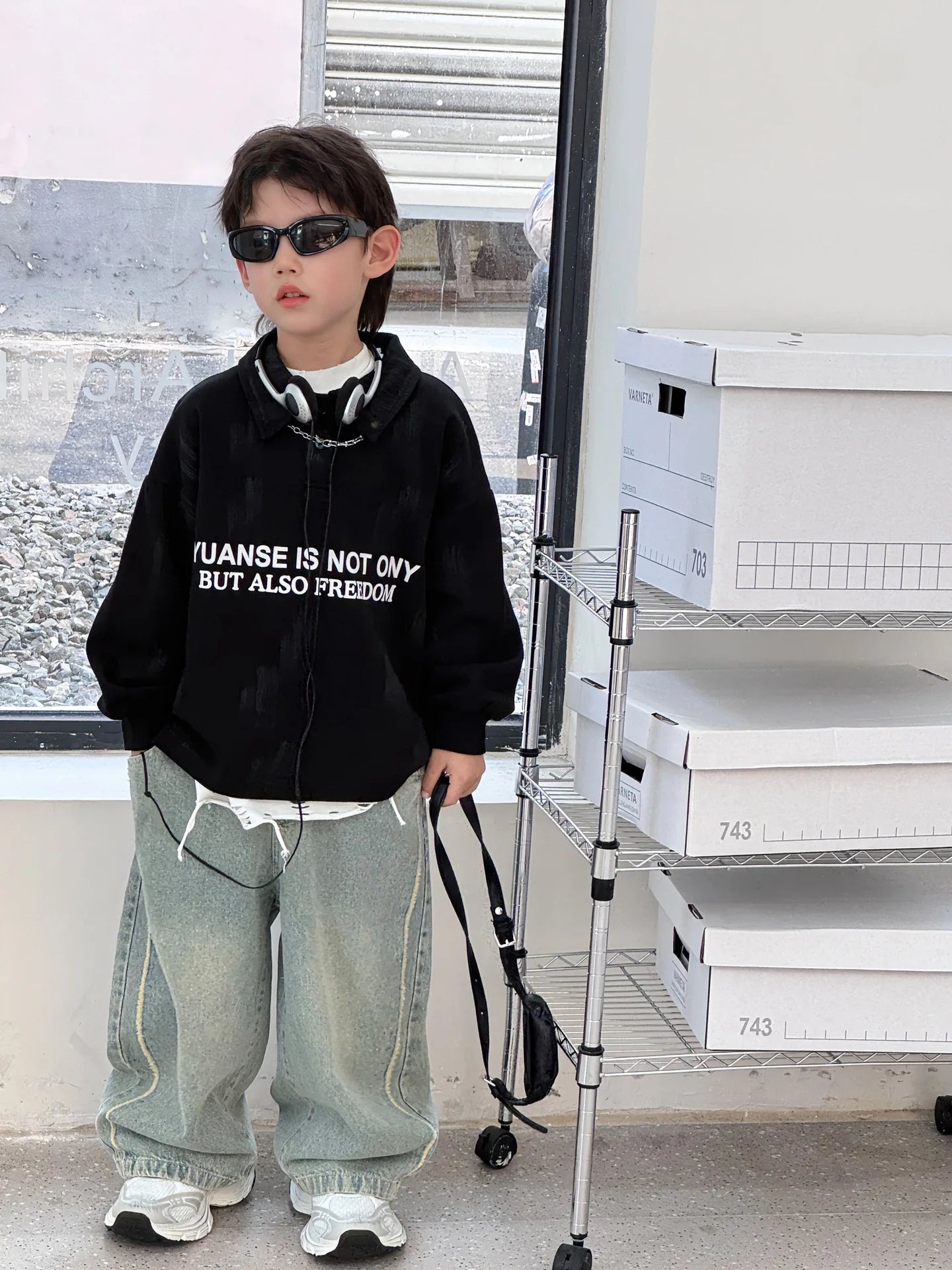 jeans pants 2024 Autumn New Korean Boys' Fashion Retro Jeans Children's Pants boys clothes