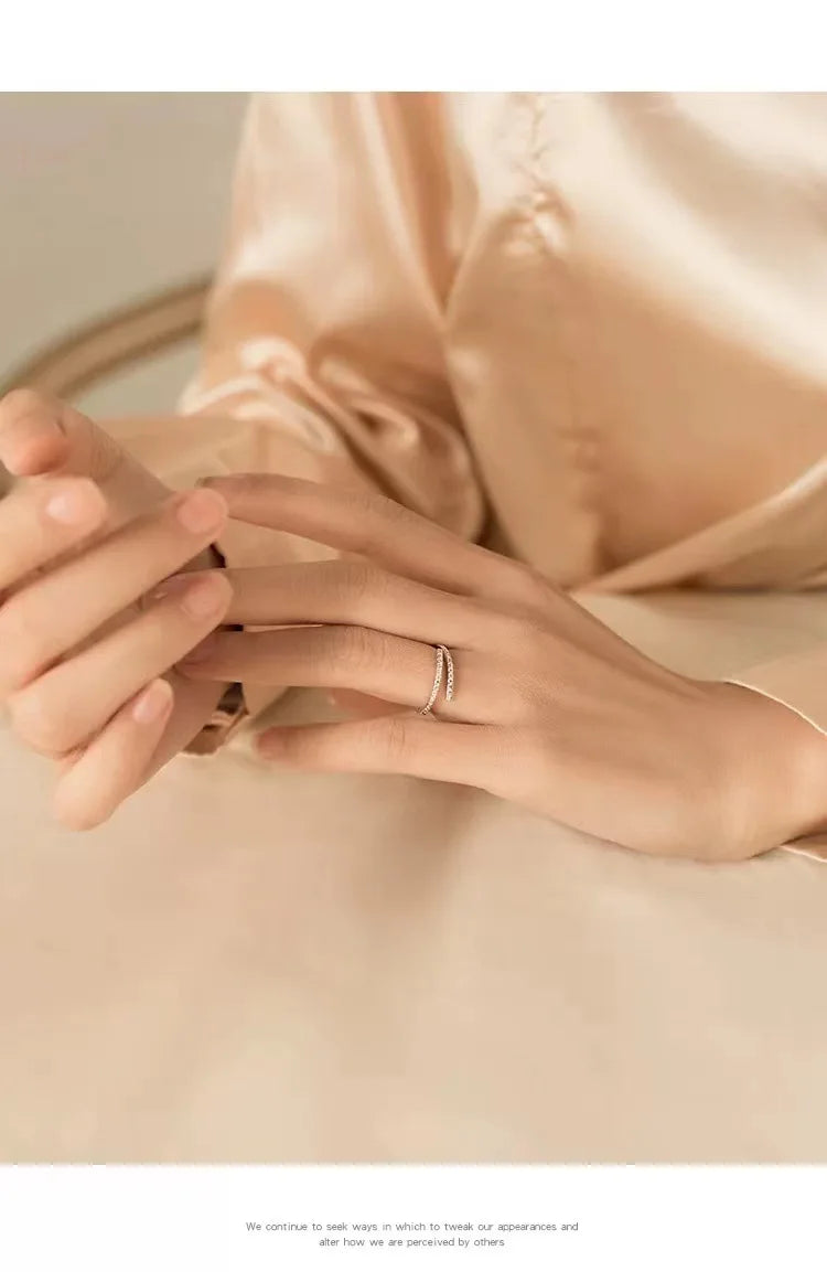 REETIC Ring Verstellbar Zirkon - 925 Sterling 2 g Offen