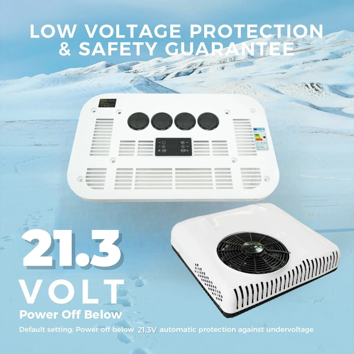12/24V RV Air Conditioner Rooftop Air Conditioner for Cooling, Easy-to-install 12V RV DC Unit for RVs, Camper and Trucks, Etc.