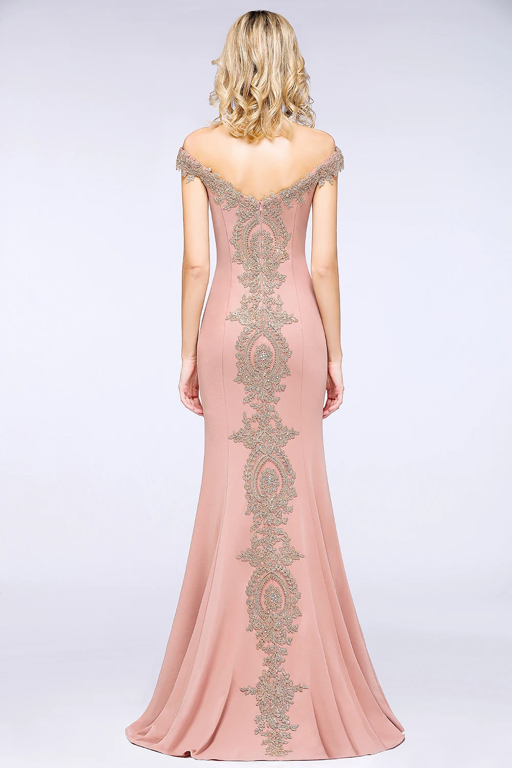 Women Mermaid Bridesmaid Dress For Wedding Party Long Lace Applique Off Shoulder Evening Prom Formal Gowns Floor Length Vestidos