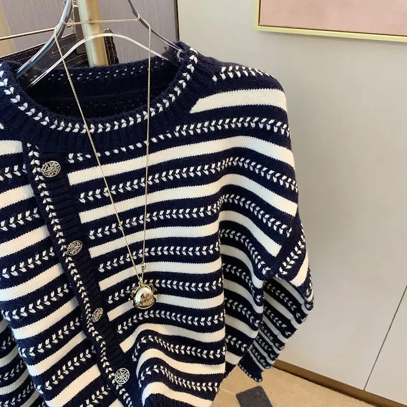 CN Cardigan Diagonalstreifen Muster - Normal Passform, Material Poly, Gewicht 120–220 g/m²