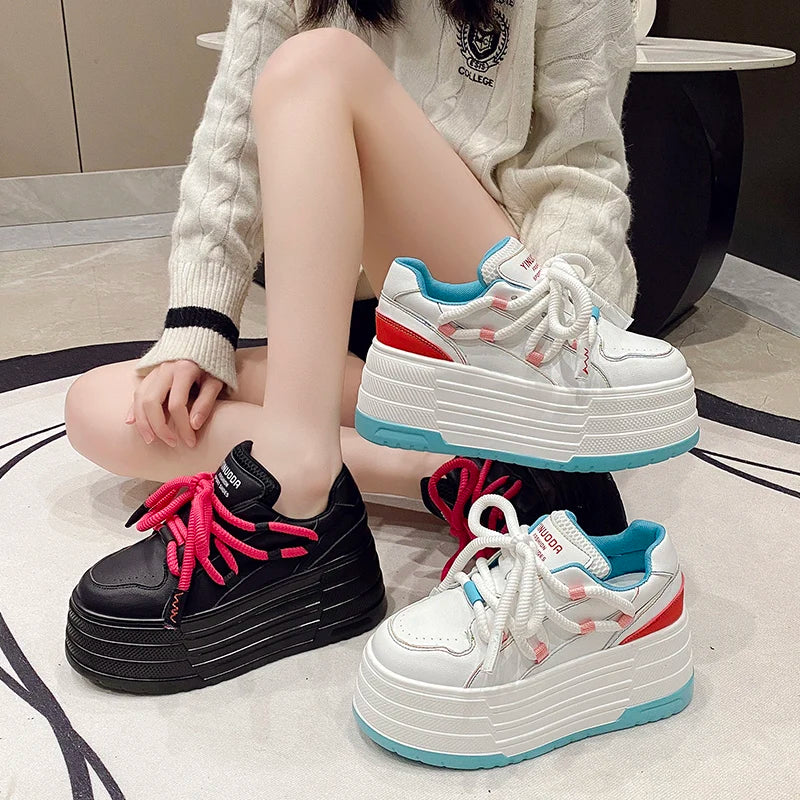 ShoeStyle Classic 8cm Plateau - Gummisohle Meshfutter 37-42