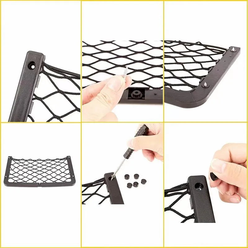 Organizator plasă pentru bancheta spate auto DUTRIEUX - 35x18cm, pachet de 3