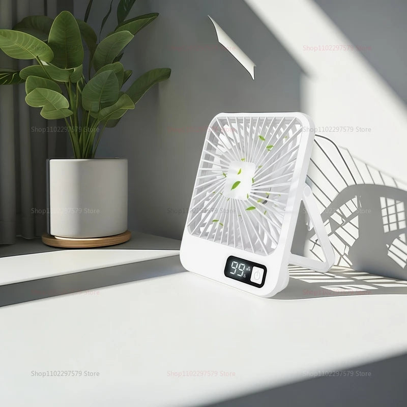 2025 New Small desktop fan USB charging Multi-scene use Car fan Camping fan Home office portable quiet outdoor simple summer fan