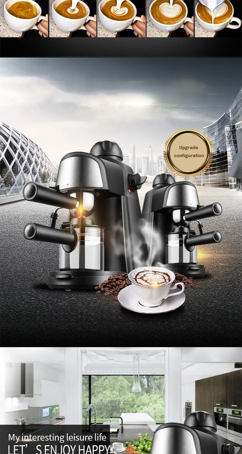 Elektrisch Italienisch Kaffeemaschine 5 Bar Professional Espresso Kaffee Maker Automatisch Semi Automatisch Espresso Cappuccino 220V EU Stecker