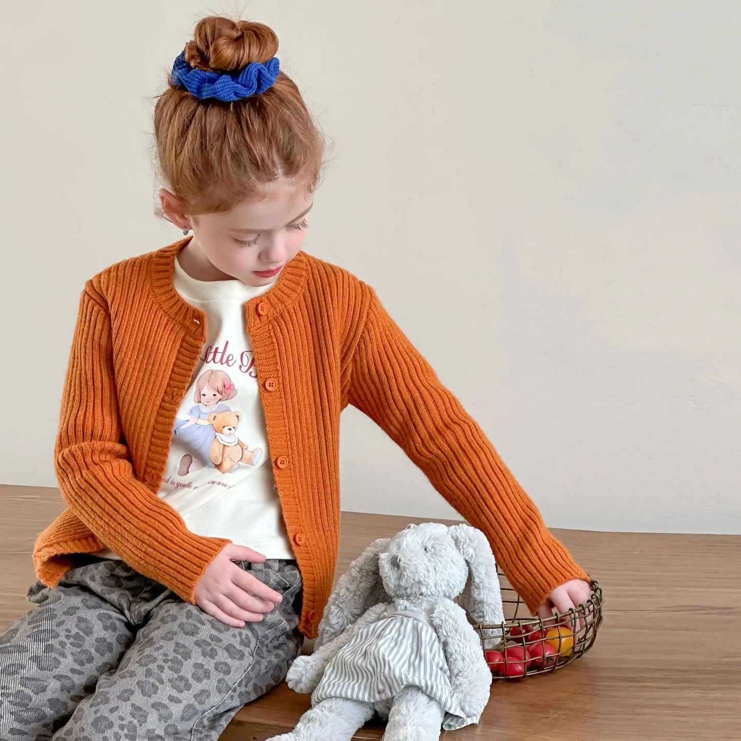 KoreanGirls Cardigan Stripe Design - Baumwollmischung Größe 3-6Y Reguläre Passform
