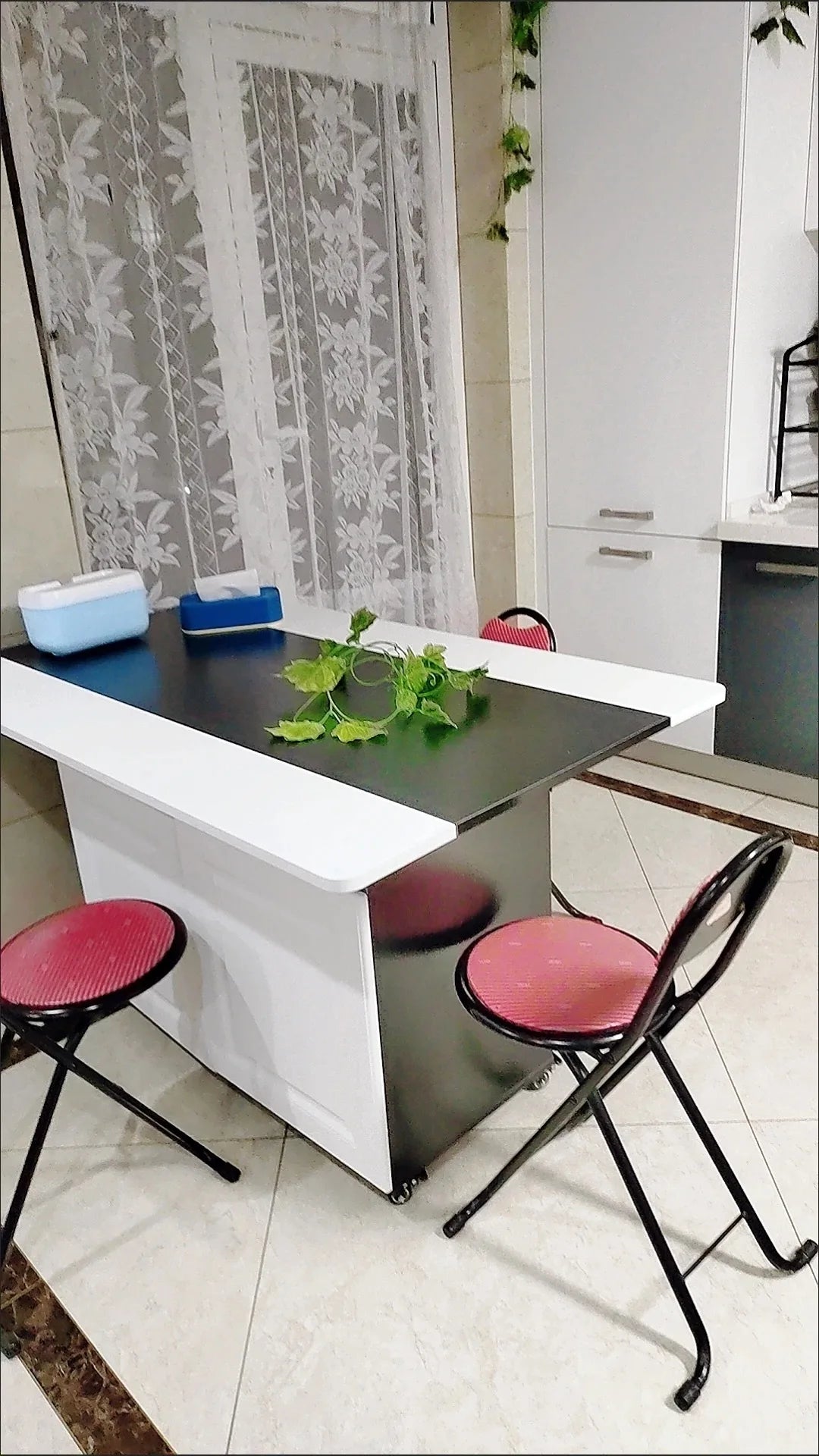 Modern Klappbar Esstisch Mit Aufbewahrung Regale Beweglich Küche Insel Schrank Massivholz Spanplatte Für Kleine Räume