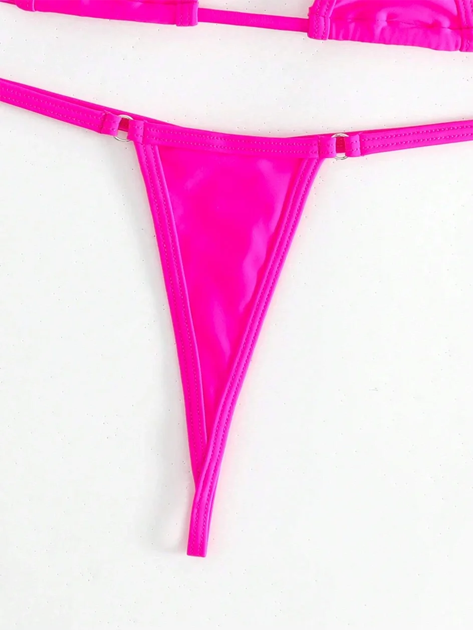 Elegant Micro Bikini Frauen Schwimmanzug Wire-Free Support Low Waist Mini Tanga Brazilian Bikinis Sets