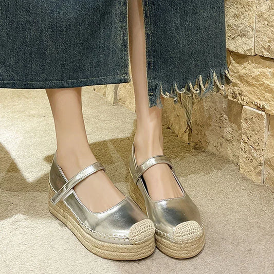 High Heels Women Shoes New Weave Wedges Platform Dress Party Shoes 2025 Spring Women's Rome Sandals Pumps Female Zapatillas - Golden Bridge Store