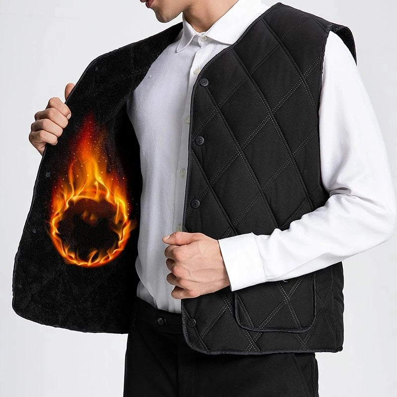 AlpenFit Slim Warme Daunenweste - Baumwolle, Vlies Gr. M-L